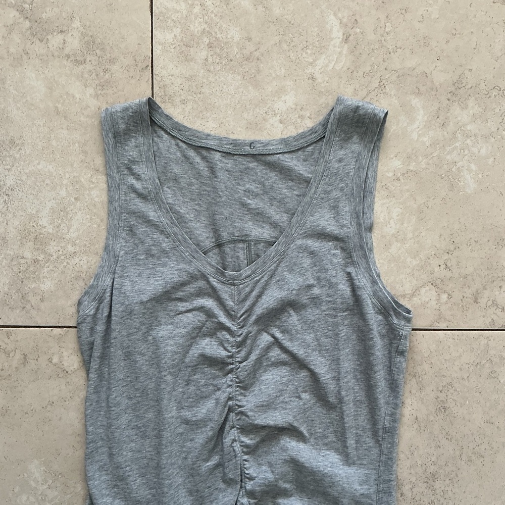 Lululemon LA Tight-To-Body Ruched‎ Dress in gray Pima cotton blend - Picture 3 of 5